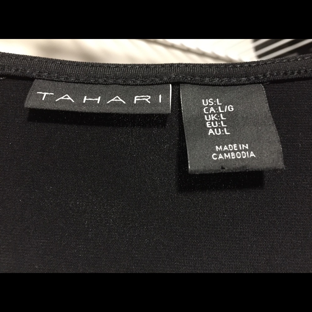 Women’s Tahari Brand Black Blouse w/ Metal Accents - Picture 6 of 8